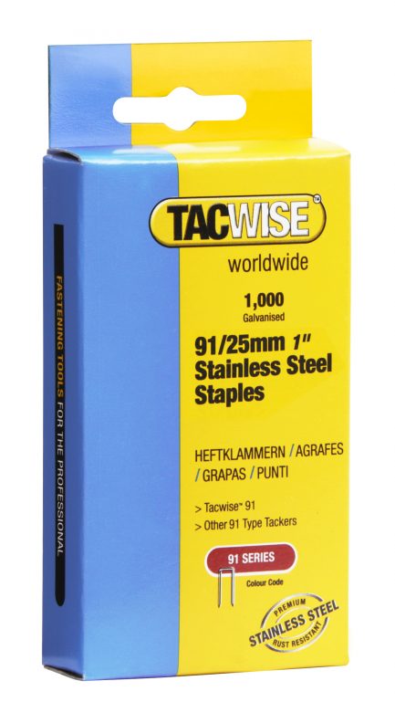 25mm 91 Series Stainless Steel Staples (1000)